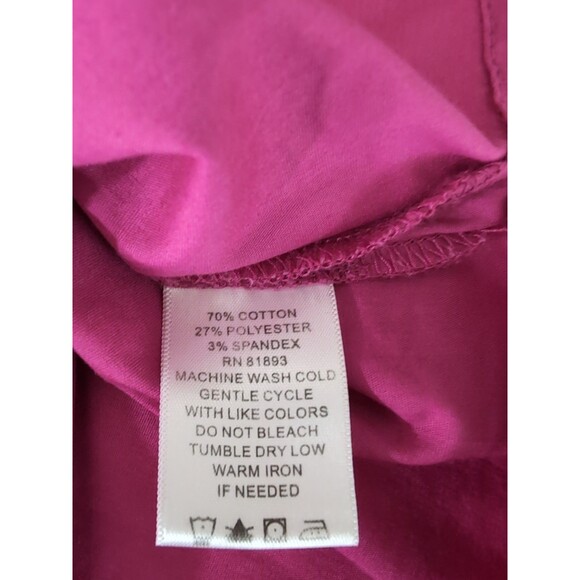 d & co Blouse Long Sleeve Pleaded Detail Hot Pink Size 1X Womans - Picture 5 of 11